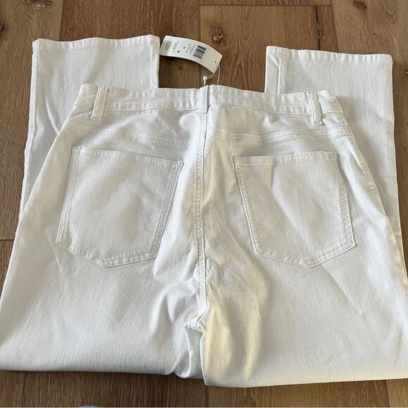 Eileen Fisher NWT Organic Cotton White Boot Cut Jeans Pants Women’s Size 14 - Picture 5 of 5